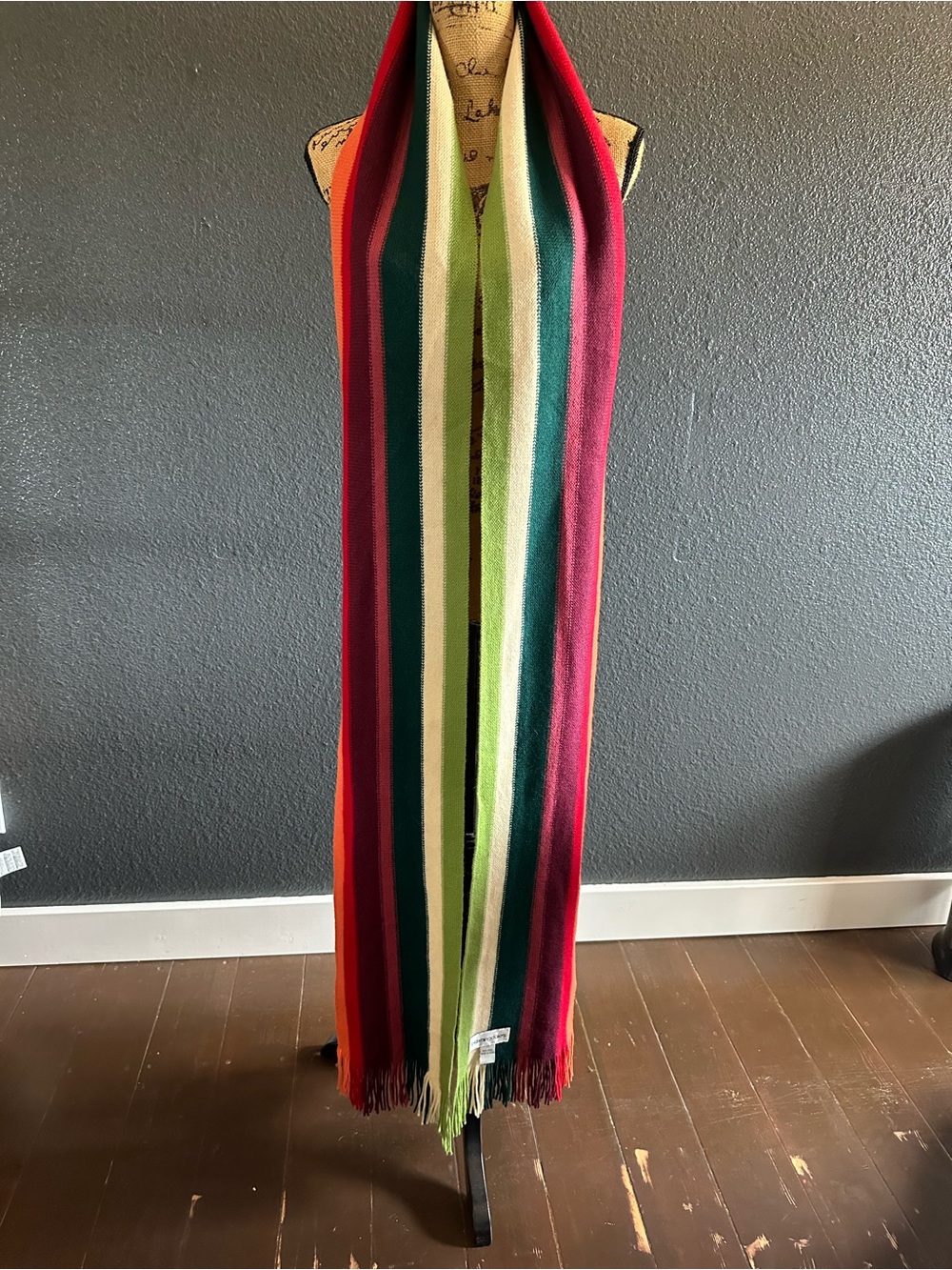 Bloomingdale’s 100% Wool Extra Long Striped Scarf